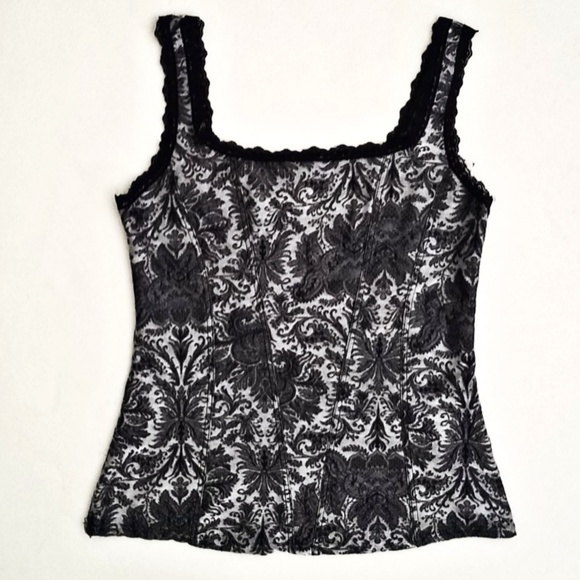 WHBM Lace Corset Style Sleeveless Top - Picture 3 of 4